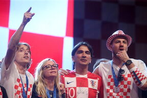 Luka Modrić, Iva Olivari, Zlatko Dalić, Danijel Subašić