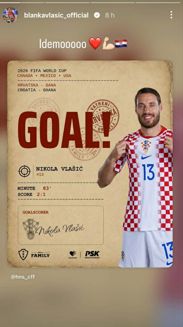 Blanka Vlašić proslavila gol brata Nikole Vlašića