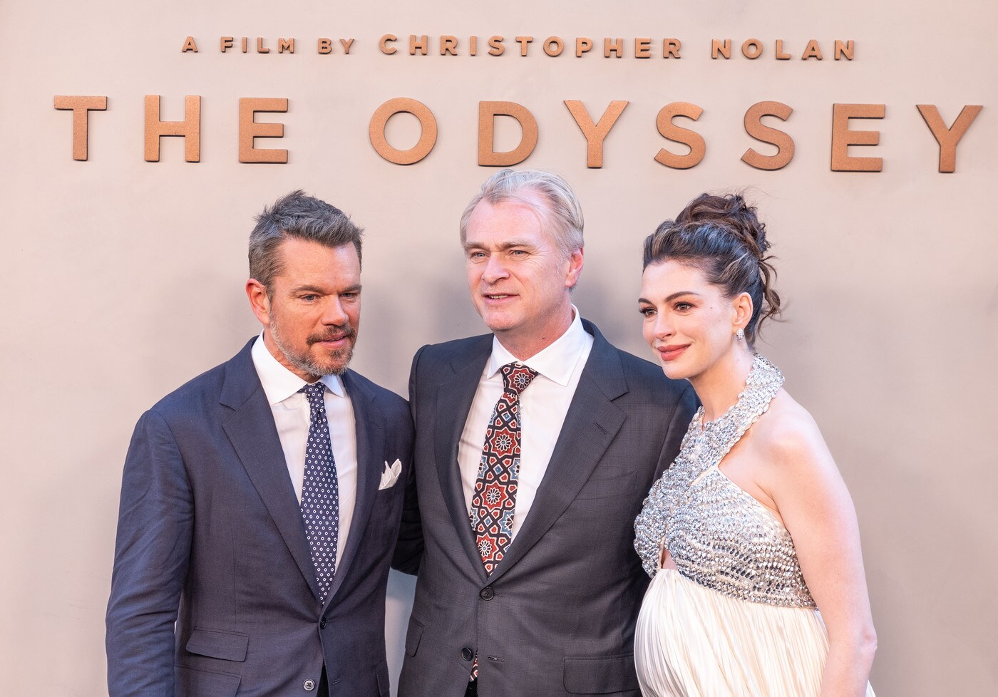 Matt Damon Christopher Nolan i Anne Hathaway