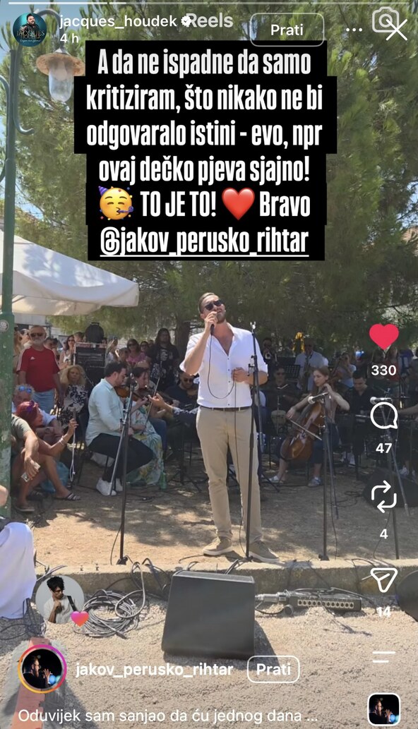 Jacquesa Houdeka oduševio pjevač Jakov Peruško Rihtar