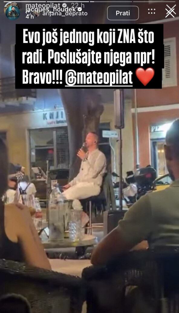 Jacquesa Houdeka oduševio pjevač Mateo Pilat