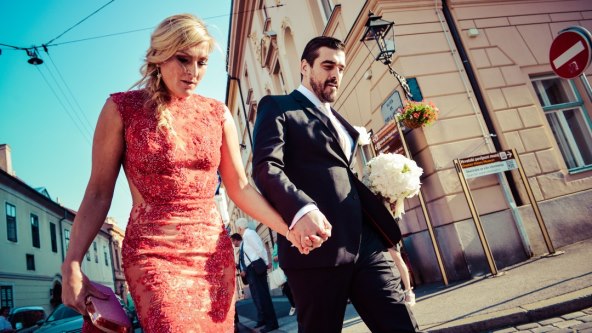 Janica Kostelić je bila vjenčana kuma Hrvoju Brlečiću na vjenčanju s Antonijom Blaće 26. lipnja 2015.