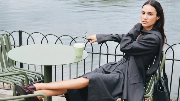 Romanticising office life.#ReservedForMe Back to City her looks style inspo gray blazer denim gr.jpg