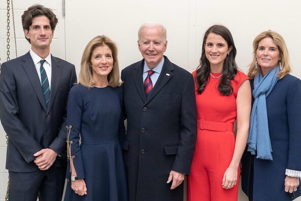 Jack Schlossberg, Caroline Kennedy, Joe Biden, Tatiana Schlossberg, Sydney McKelvy
