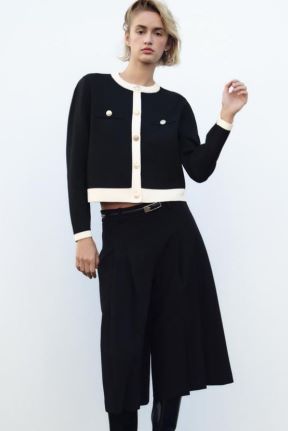 PLETENI KARDIGAN S GUMBIMA ZLATNE BOJE/ZARA/ 35,95 EUR
