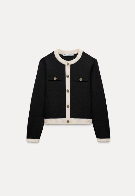 PLETENI KARDIGAN S GUMBIMA ZLATNE BOJE/ZARA/ 35,95 EUR