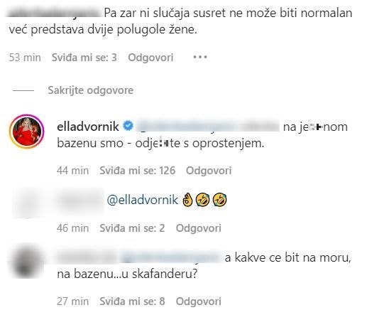 Ella Dvornik odbrusila pratiteljiici