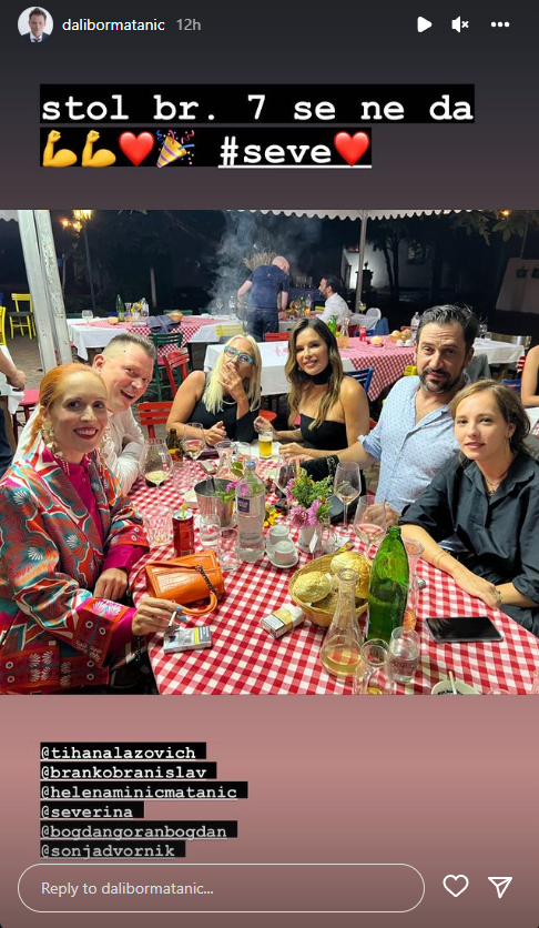 Severina je sjedila za stolom sa Daliborom Matanićem na vjenčanju Tihane Lazović