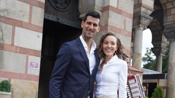 Jelena Đoković i Novak Đoković na vjenčanju njegovog brata
