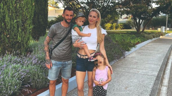 Marcelo Brozović sa suprugom i djecom