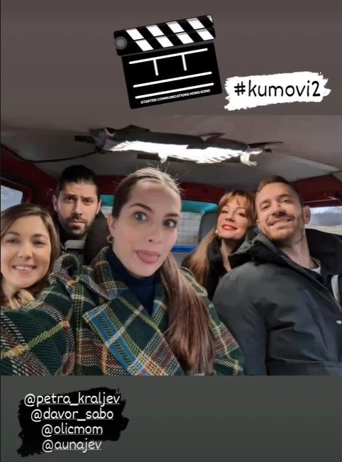 Momčilo Otašević i Ana Uršula Najev na snimanju serije Kumovi