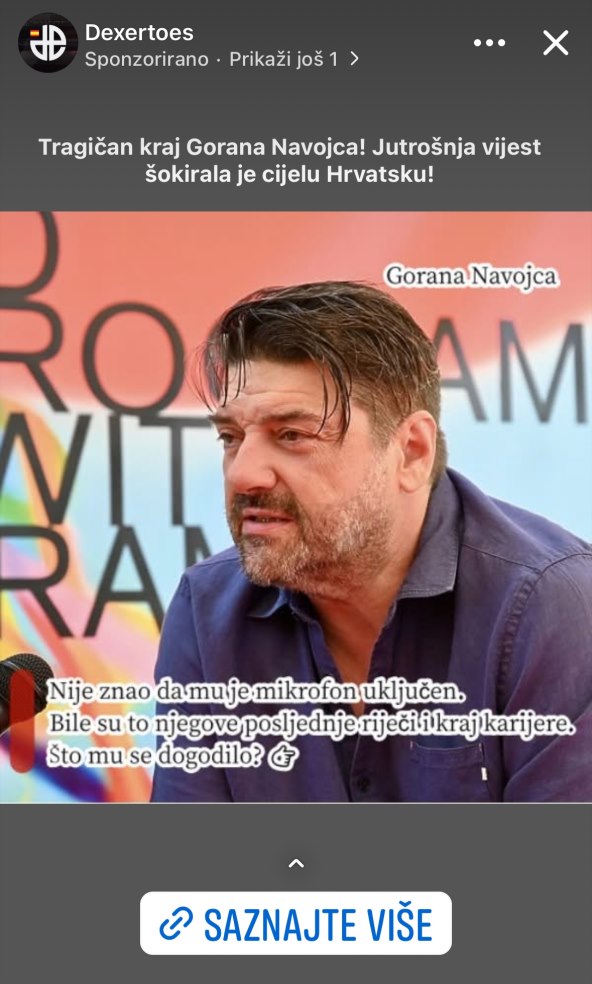 Lažne vijesti i oglasi oko Gorana Navojca