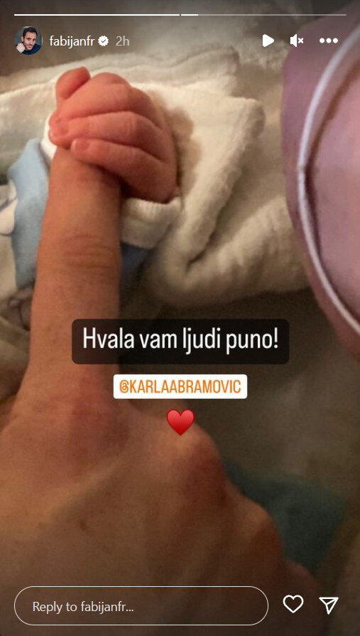 Fabijan Pavao Medvešek objavio fotografiju s prinovom