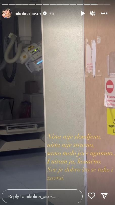 Nikolina Pišek se javila iz bolnice u Italiji