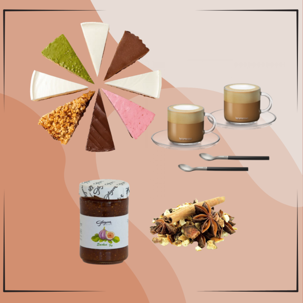 Okusi: Torte Torterie Macaron; Pekmez od smokvi; Gligora; Šalice za kavu, Nespresso; Začini za kuhano vino Harissa