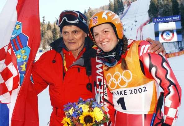 Janica Kostelić u društvu oca Ante Kostelića