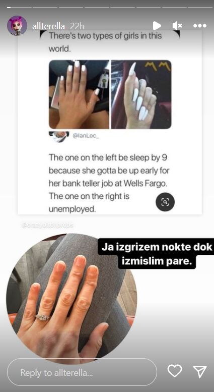 Ella Dvornik pokazala deformiran prst
