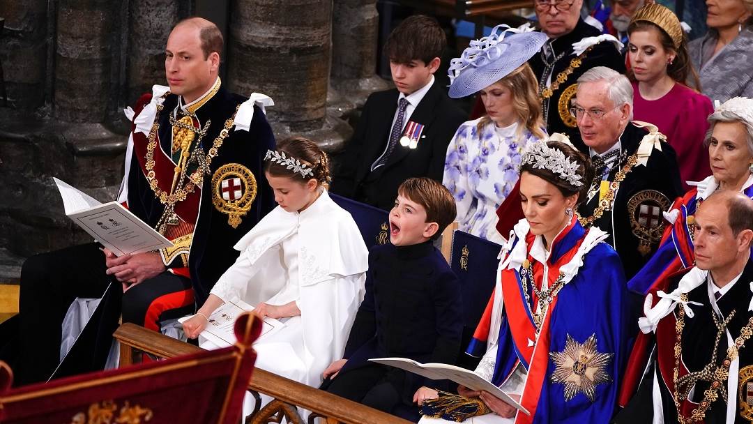 Princ William, princeza Charlotte, princ George, Kate Middleton na krunidbi kralja Charlesa