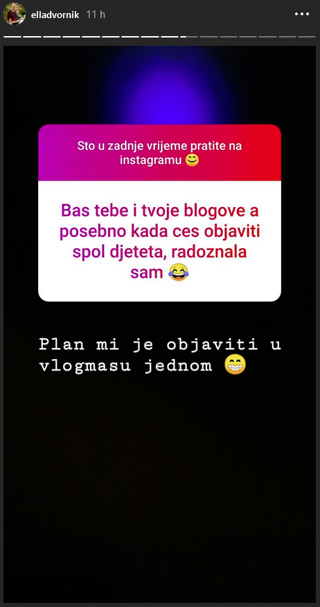 Ella napokon odgovorila na pitanje o spolu drugog djeteta