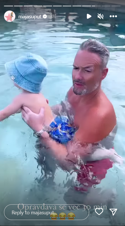 Nenad Tatarinov i Bloom Tatarinov u bazenu