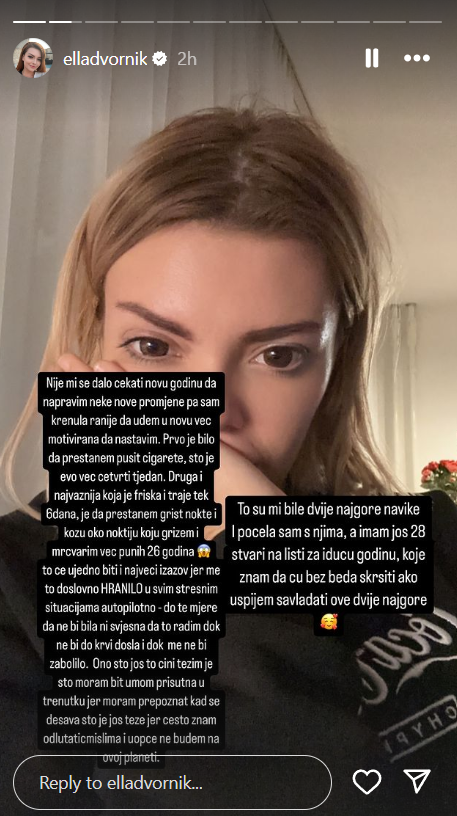 Ella Dvornik otkrila da se riješila dvije ružne navike