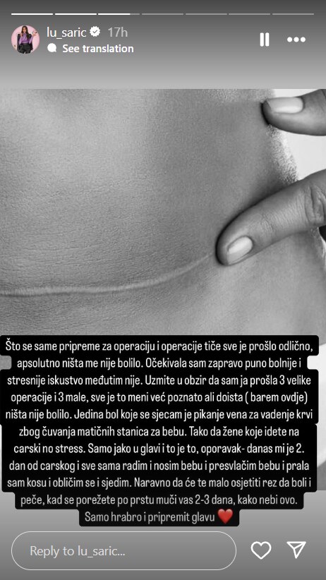 Lucija Šarić Lončarek o porodu