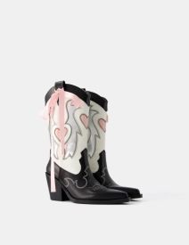 Čizme western stila s potpeticom i mašnom/ Bershka/ 59,99 EUR