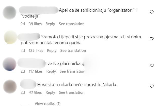 Komentari ispod fotografije Ive Šulentić