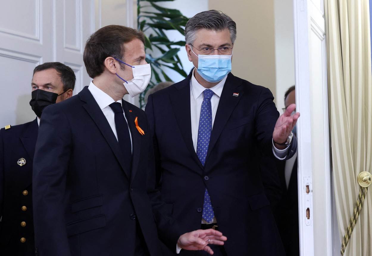 Emmanuel Macron je došao u službeni posjet Hrvatskoj, a Andrej Plenković ga je dočekao sam, bez supruge Ane Maslać.