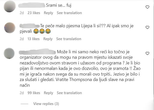 Komentari ispod fotografije Ive Šulentić