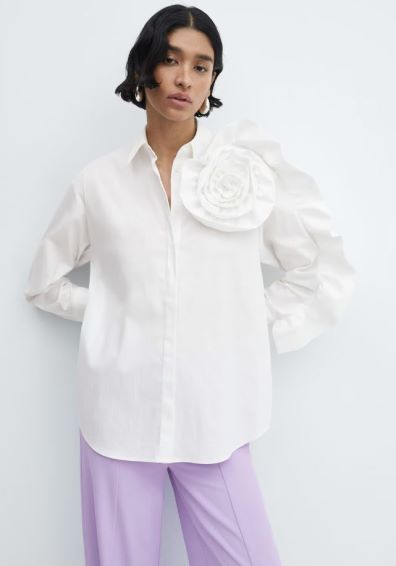 Bijela košulja s cvijetom, Mango, 59,99 EUR