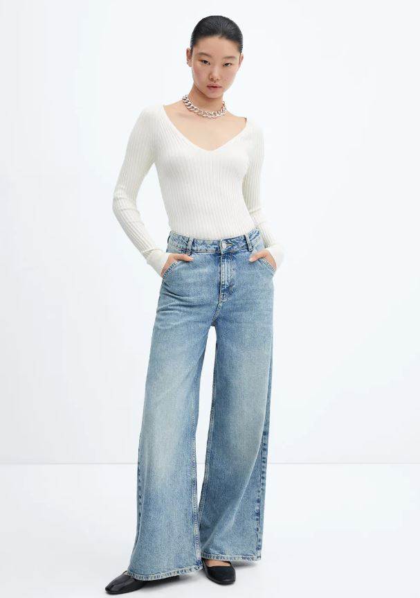 Traperice širokih nogavica i srednjeg struka, Mango 49,99 EUR.JPG