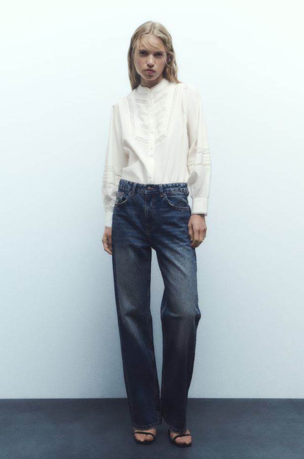 POPLIN SHIRT WITH LACE TRIMS, ZARA, 27.95 EUR/210.59 KN
