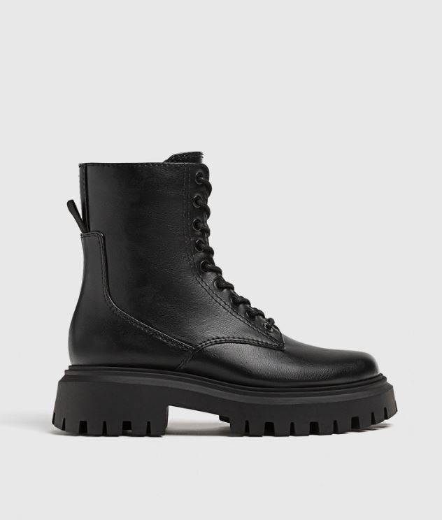 Ravne čizme na vezanje, Stradivarius, 35,99 EUR