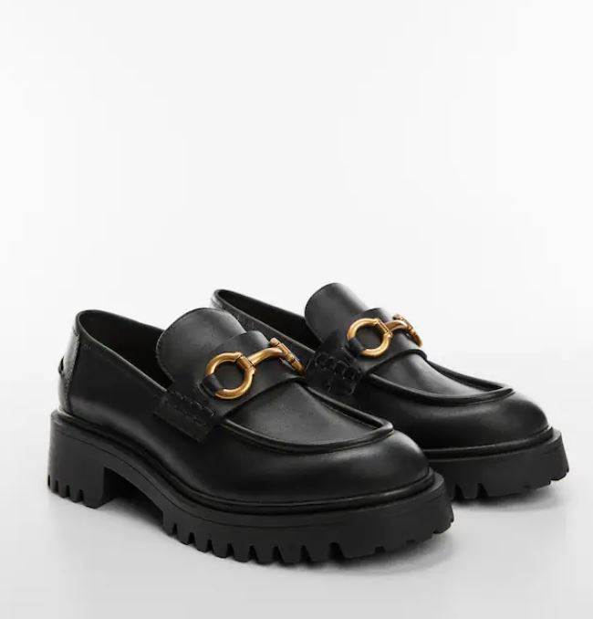 Leather moccasin with track sole, Mango, 69.99EUR/ 527.34kn