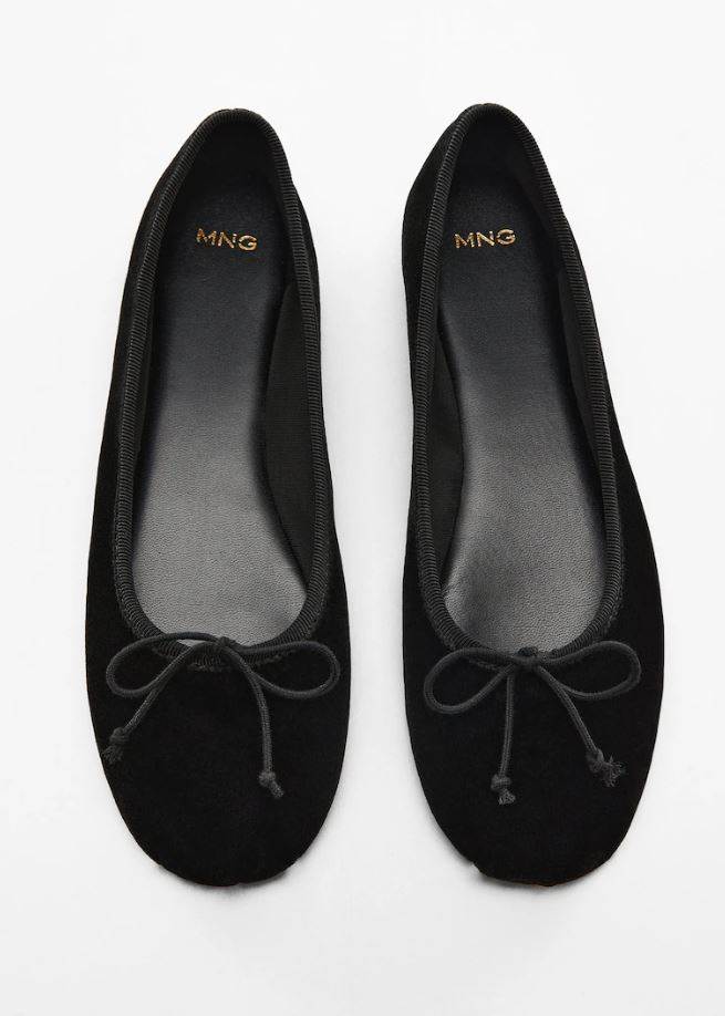 Ballerina shoes with velvet bow, Mango, 45.99EUR/ 346.51kn