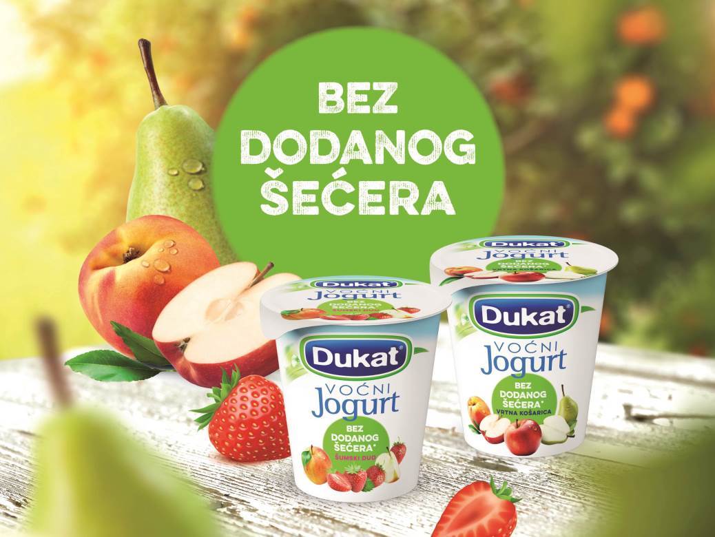 Dukat je prvi u Hrvatskoj predstavio nove voćne jogurte bez dodatka šećera