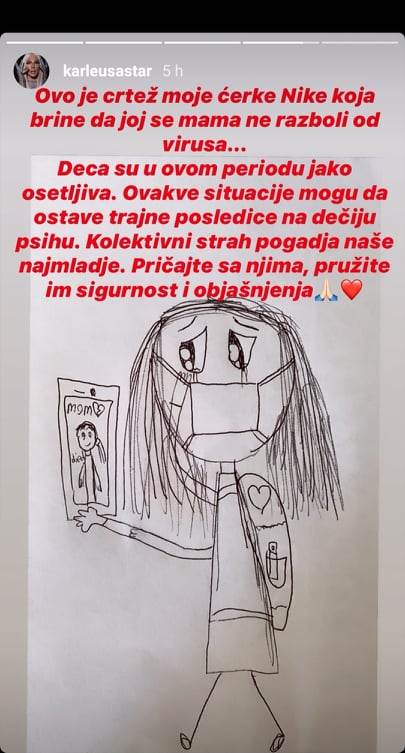 Karleušu zabrinuo crtež njezine kćeri: 'Pazite na psihičko zdravlje djece'