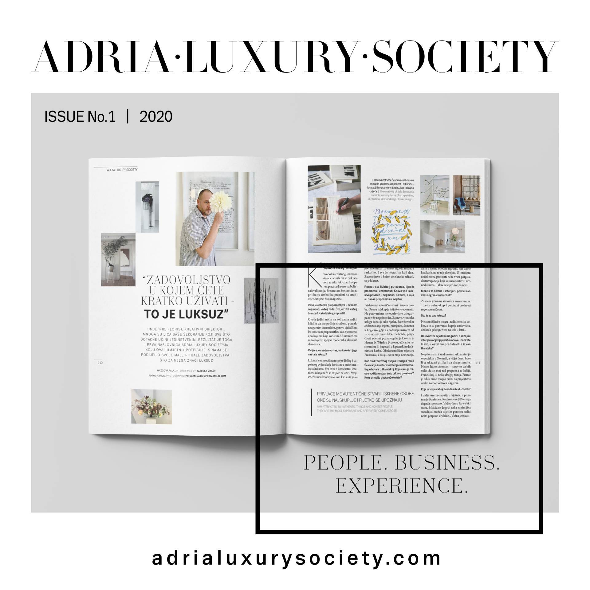 Saša Šekoranja autor je prve naslovnice Adria Luxury Society magazina