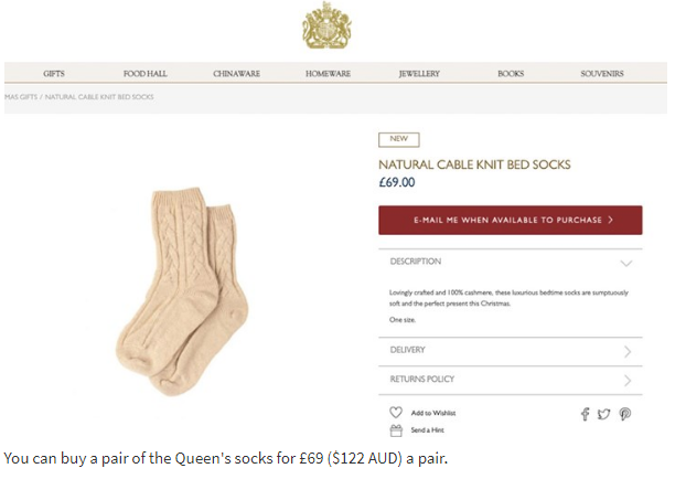 KRIZA NE PITA Kraljica prodaje svoje čarape da bi pomogla dvoru
