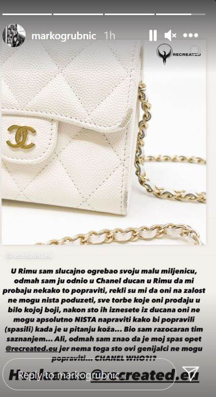 Marko Grubnić razočaran brendom Chanel