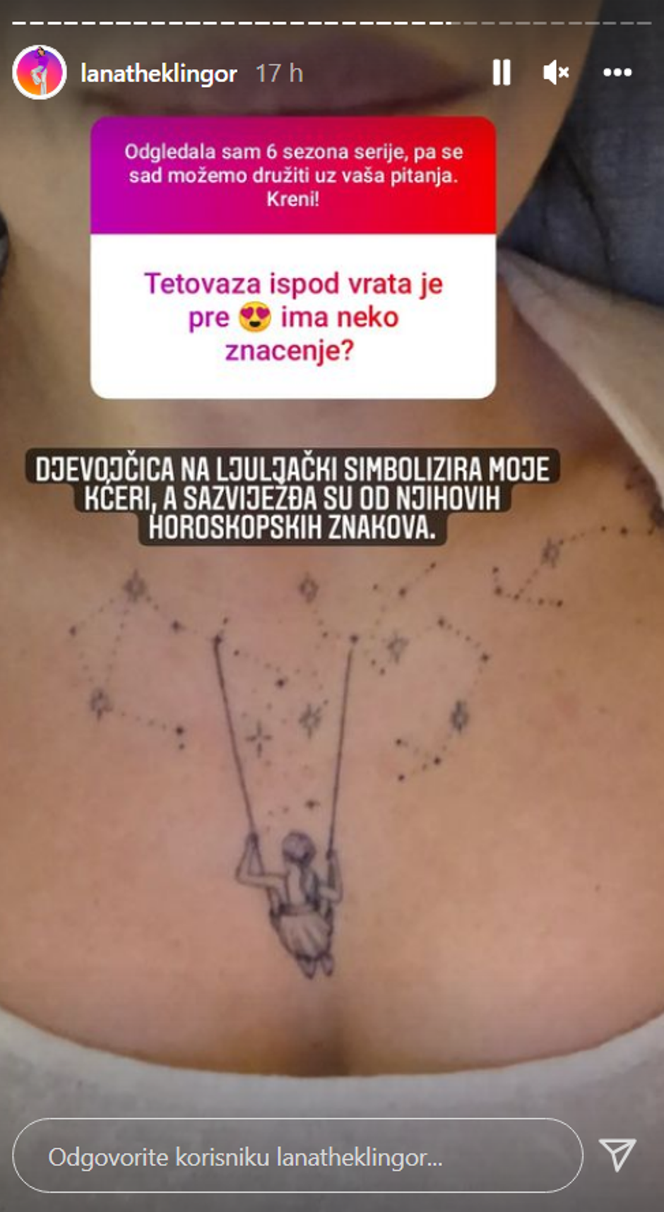 Lana Klingor Mihić tetovažu je posvetila kćerima