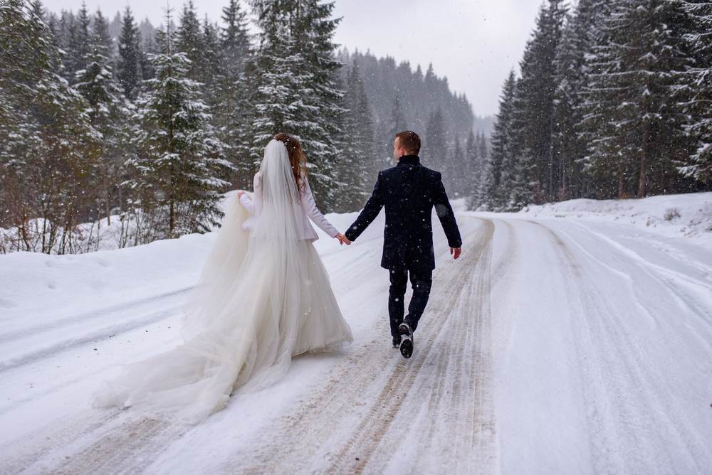 zima snijeg vjencanje