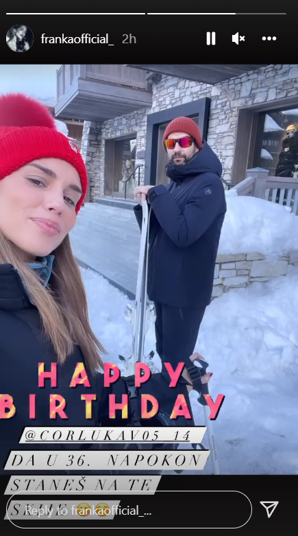 Franka Batelić i Vedran Ćorluka njegov rođendan provode na skijanju