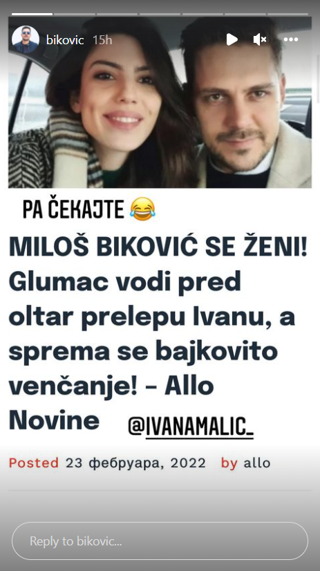 Miloš Biković navodno se zaručio s Ivanom Malić