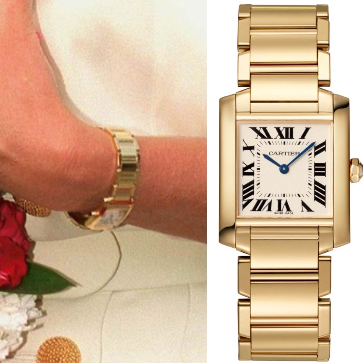 Diana je često nosila zlatni Cartier Tank Francaise sat