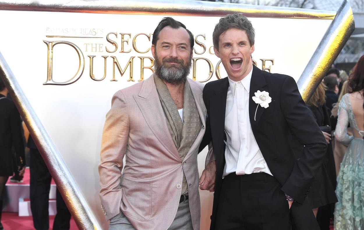 Jude Law i Eddie Redmayne na premijeri filma Čudesne zvijeri: Dumbledoreove tajne