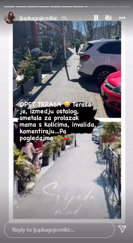 Parking ispred slastičarne Ljupke Gojić Mikić