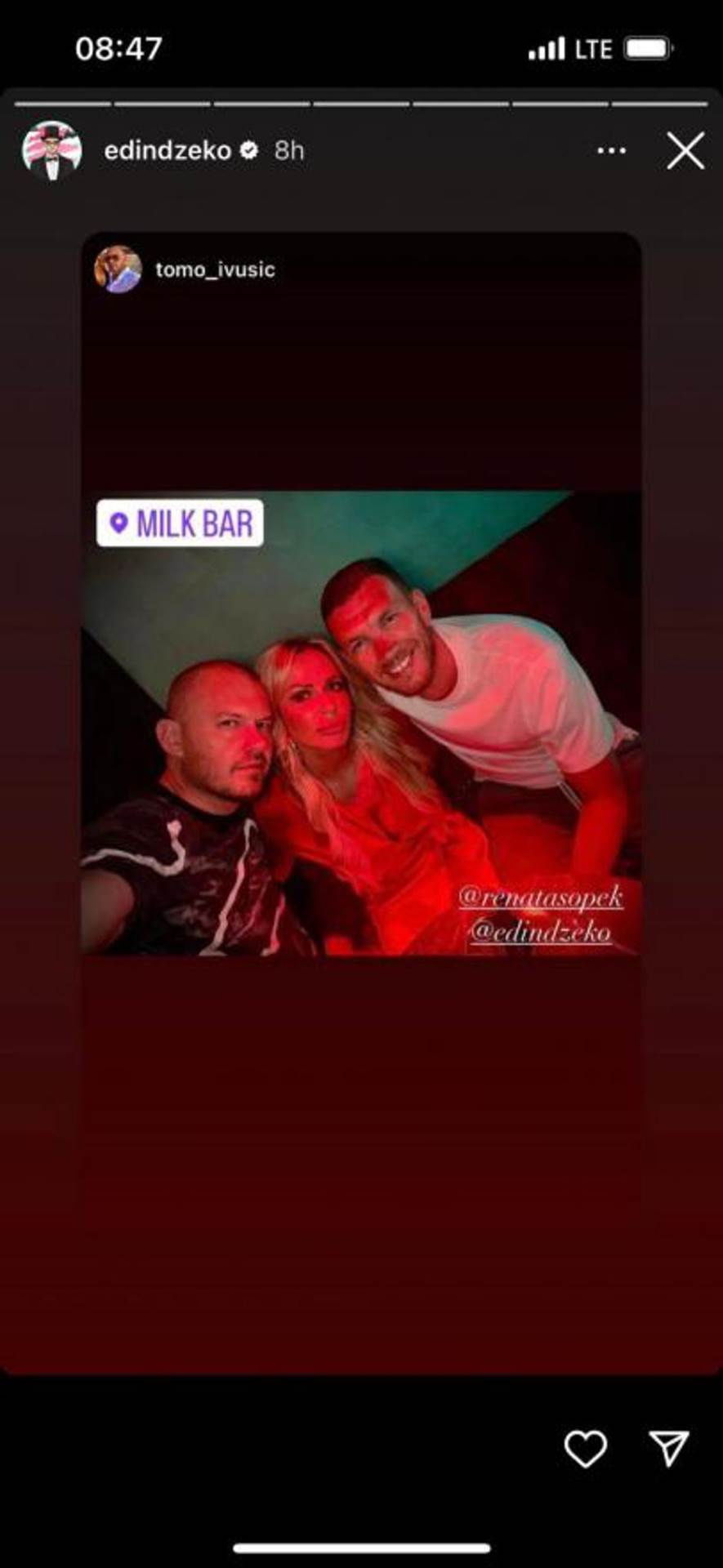 Edin Džeko i Renata Sopek u gay baru Milk u Dubrovniku
