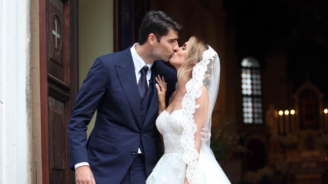 Franka Batelić i Vedran Ćorluka vjenčali su se u istarskom mjestu Bale 2018.